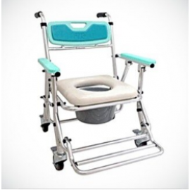 富士康FZK-4542鋁合金附輪收合洗澡椅/便盆椅