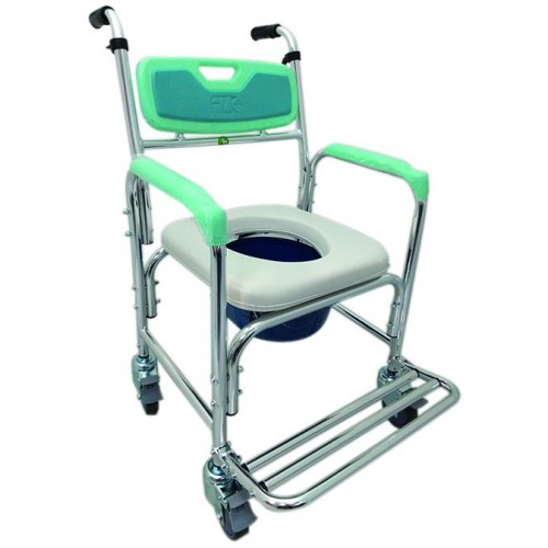 富士康FZK-4301鋁合金附輪固定洗澡椅/便盆椅  