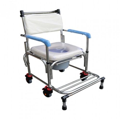 杏華ST021-5TB不銹鋼掀手附輪洗澡椅/便盆椅