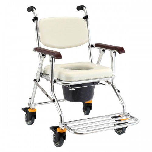 均佳 JCS-208 鋁合金可收合有輪洗澡椅/便盆椅