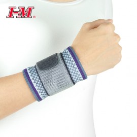 愛民 ES-330菱格條紋加強護腕(灰/紫)